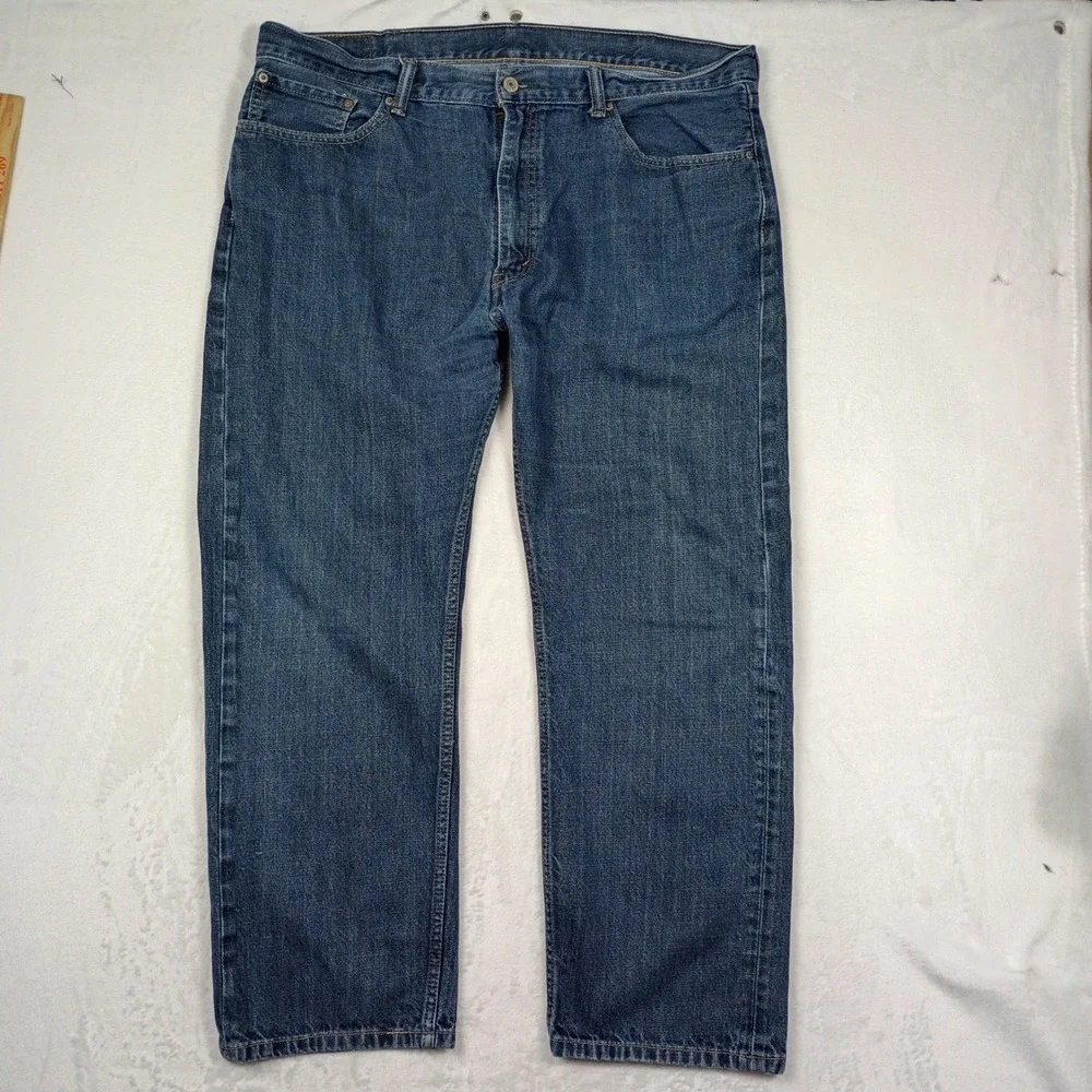 Levis 505 Regular Fit Straight‎ Leg Blue Denim Jeans Mens 40x30 Medium Wash